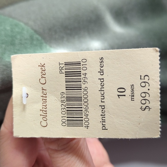 Coldwater Creek Empire Waist A Line Brown Green Abstract‎ Dress Sz. 10 Whimsical - Picture 11 of 11